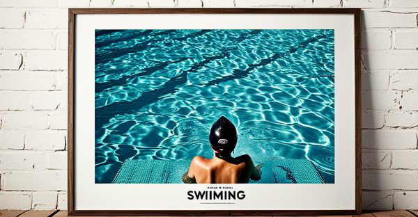 Affiche natation : élégance vintage pour votre espace